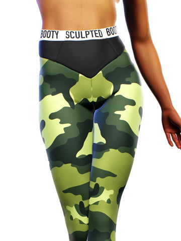 Camo Flash Leggings-High waisted leggings-bootysculpted